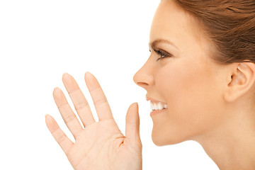 Image showing woman whispering gossip