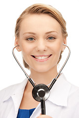 Image showing attractive female doctor with stethoscope