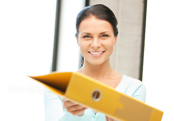 Image showing woman with folder