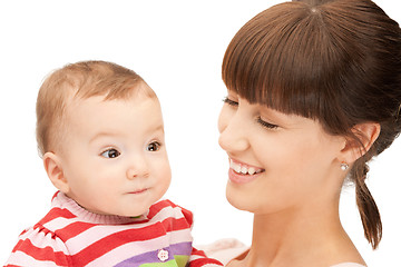 Image showing happy mother with adorable baby