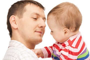 Image showing happy father with adorable baby