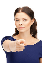 Image showing businesswoman pointing her finger