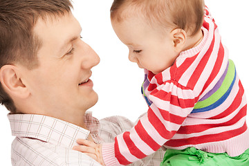 Image showing happy father with adorable baby
