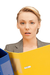 Image showing woman with folders