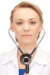 Image showing attractive female doctor with stethoscope