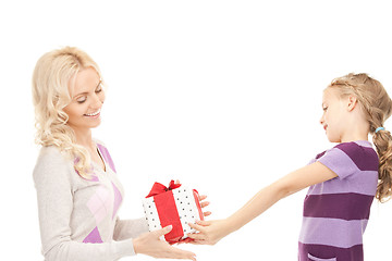 Image showing mother and little girl with gifts