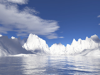 Image showing Alaska icebergs with reflections