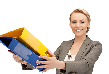 Image showing woman with folders