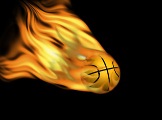 Image showing basket ball in flames