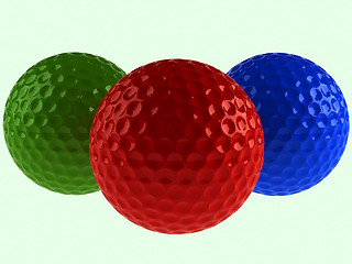 Image showing colorful golf balls