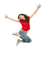 Image showing jumping teenage girl