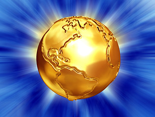 Image showing gold earth with bump map,scratches