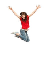 Image showing jumping teenage girl