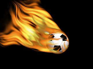 Image showing soccer ball on flames