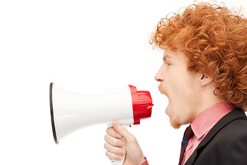 Image showing man with megaphone