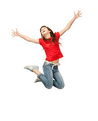 Image showing jumping teenage girl