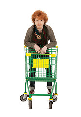 Image showing man with shopping cart