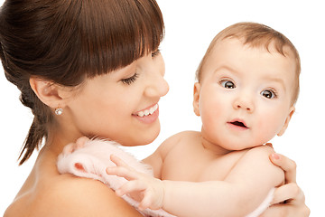 Image showing happy mother with adorable baby