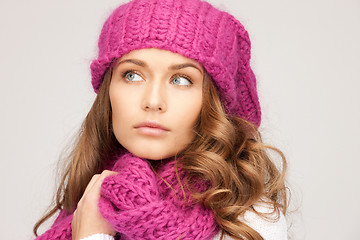 Image showing beautiful woman in winter hat