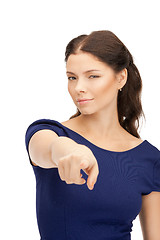 Image showing businesswoman pointing her finger