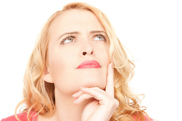 Image showing pensive woman