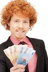 Image showing handsome man with euro cash money