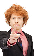 Image showing businessman pointing his finger