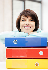 Image showing woman with folders