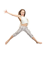 Image showing jumping teenage girl