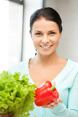 Image showing beautiful woman in the kitchen