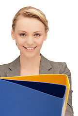 Image showing woman with folders