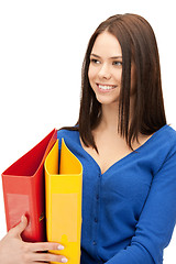 Image showing woman with folders