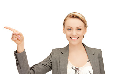 Image showing businesswoman pointing her finger