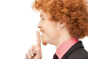 Image showing finger on lips