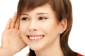 Image showing teenage girl listening gossip