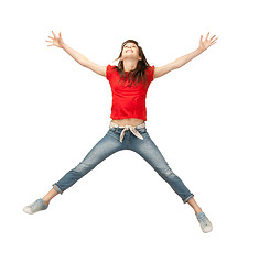 Image showing jumping teenage girl