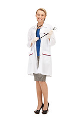 Image showing attractive female doctor with stethoscope