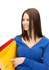 Image showing woman with folders