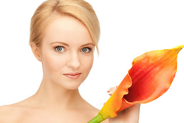 Image showing beautiful woman with calla flower