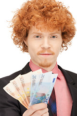 Image showing handsome man with euro cash money