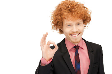 Image showing handsome man showing ok sign