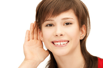 Image showing teenage girl listening gossip