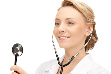 Image showing attractive female doctor with stethoscope