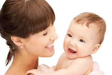 Image showing happy mother with adorable baby