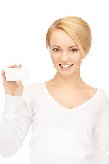 Image showing woman with business card