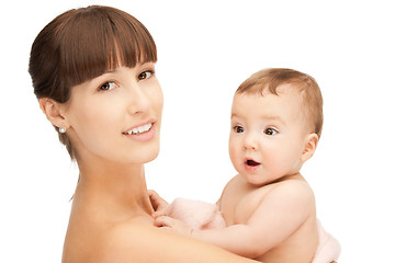 Image showing happy mother with adorable baby