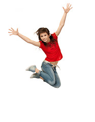 Image showing jumping teenage girl