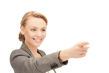 Image showing businesswoman pointing her finger