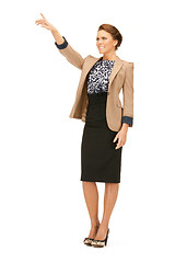 Image showing businesswoman pointing her finger