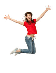 Image showing jumping teenage girl